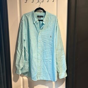 Ralph Lauren 2XB light blue gingham long sleeve button up